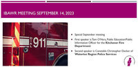 IBAWR September 2023 Meeting